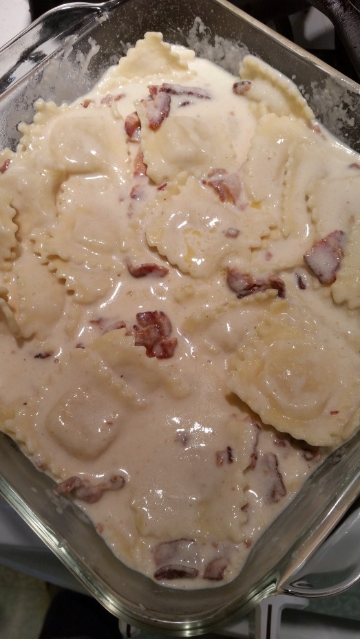 Easy Baked Cheesy Bacon Ravioli – Fun Foodie Family